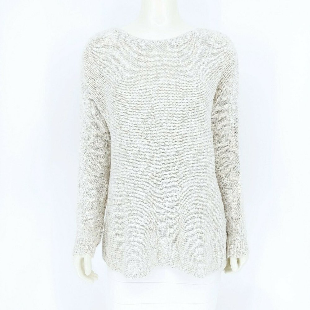 Vince Taupe Dolman Sleeve Textured Knit Sweater L